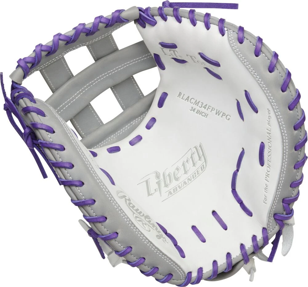 34 Inch Rawlings Liberty Advanced Color Series 4.0 Women's Fastpitch Softball Catcher's Mitt RLACM34FPWPG 4 34 Inch Rawlings Liberty Advanced Color Series 4.0 Women's Fastpitch Softball Catcher's Mitt RLACM34FPWPG - Image 2