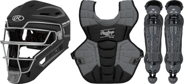 Rawlings Velo 2.0 RAWVELO2A Adult Baseball Catchers Gear Set 3 Rawlings Velo 2.0 RAWVELO2A Adult Baseball Catchers Gear Set